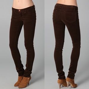 J Brand Corduroy Pencil Leg Skinny Pants Wine Plum